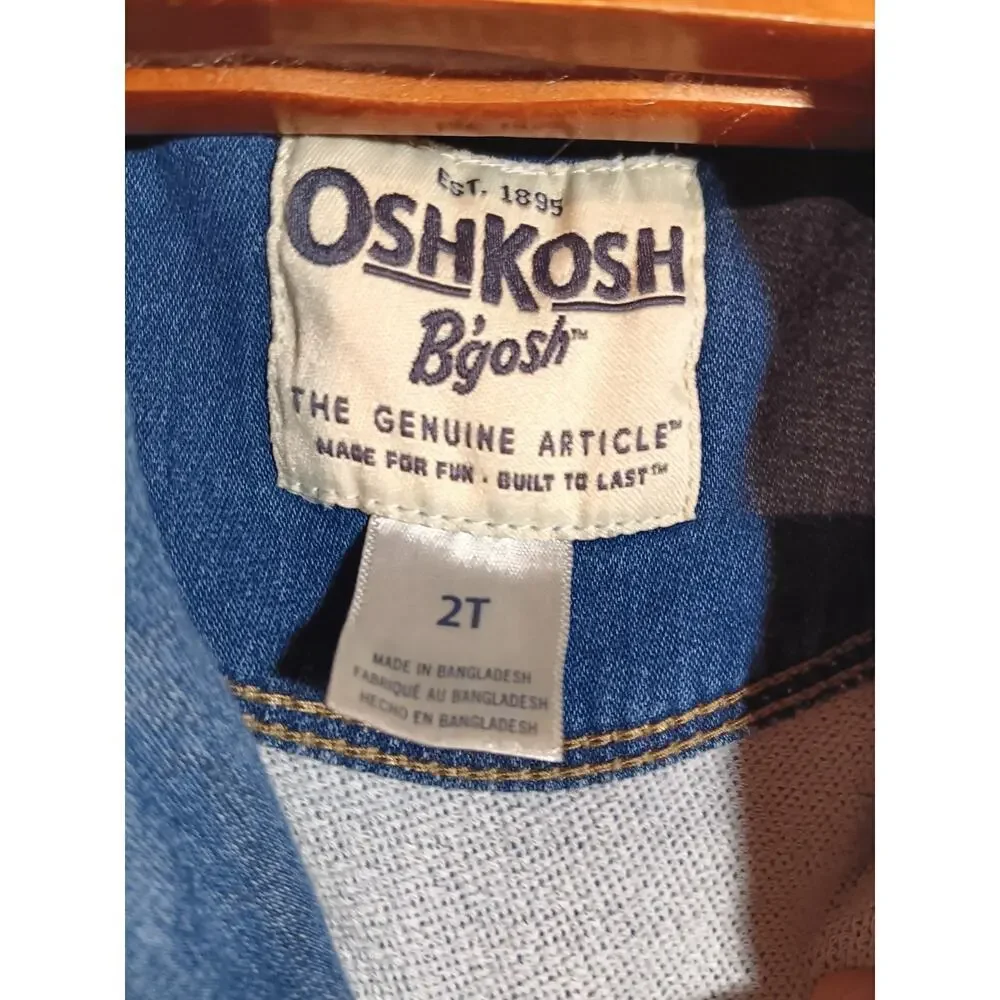 OshKosh B’gosh Girls Denim Jacket 2T Toddler Zip Up NWT Classic Jean Style